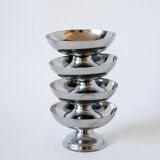 Lot de 4 coupes en inox basses 1970 9 X 5 cm