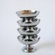 Set of 4 low stainless steel bowls 1970 9 x 5 cm