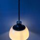 Mid-century plexiglass massive space age pendant lamp with white acrylic shade