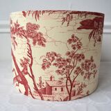 Red toile de jouy lampshade