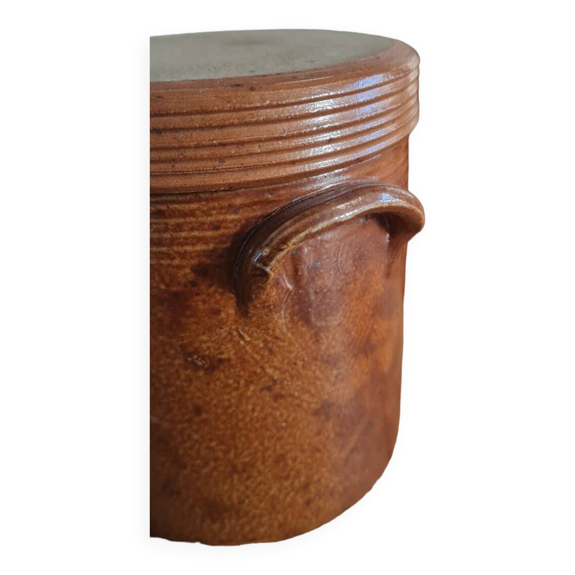 Set of 4 stoneware grease pots