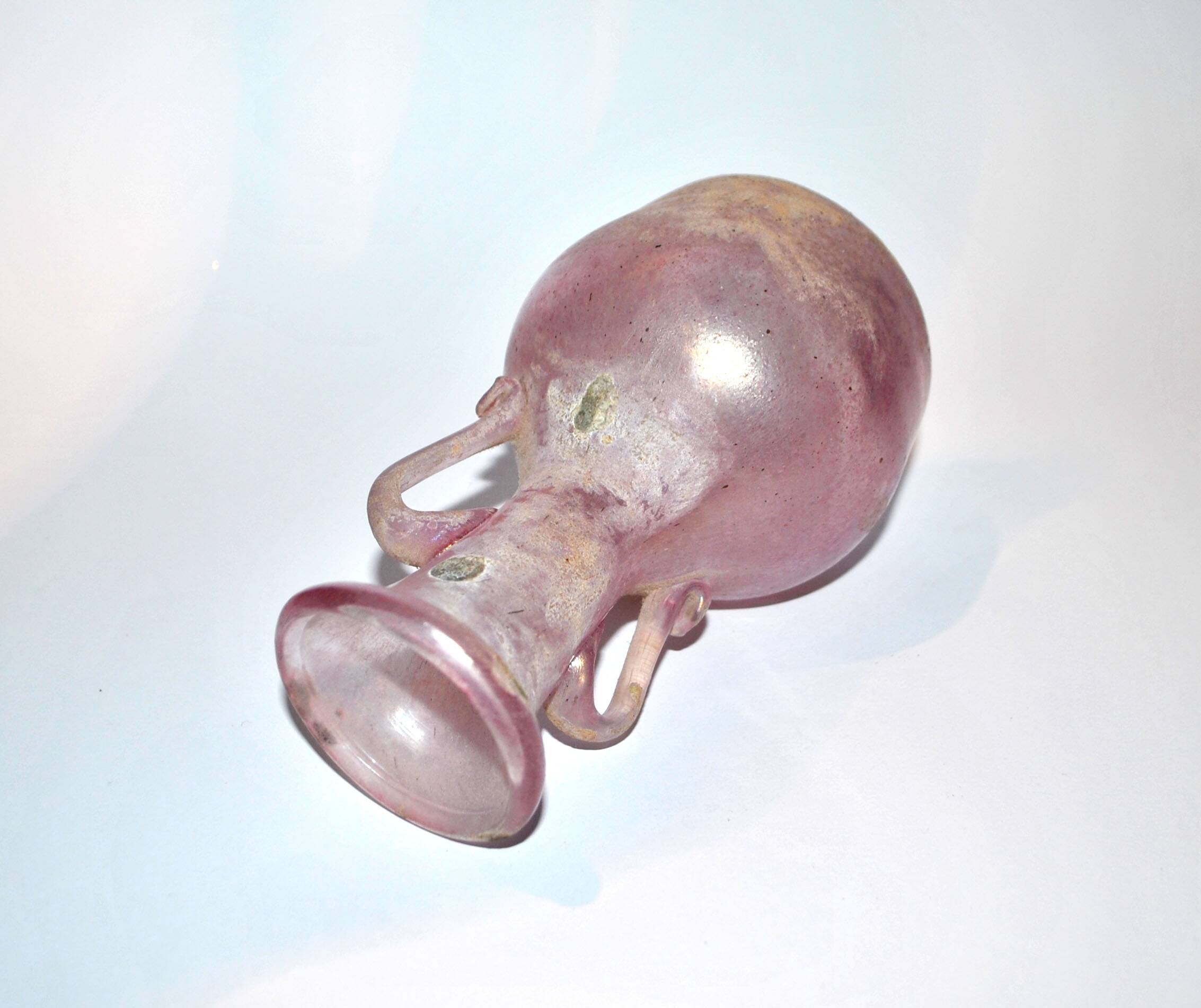 Murano Iridescent Pink Blown Glass Amphora Vase - Ancient Roman?