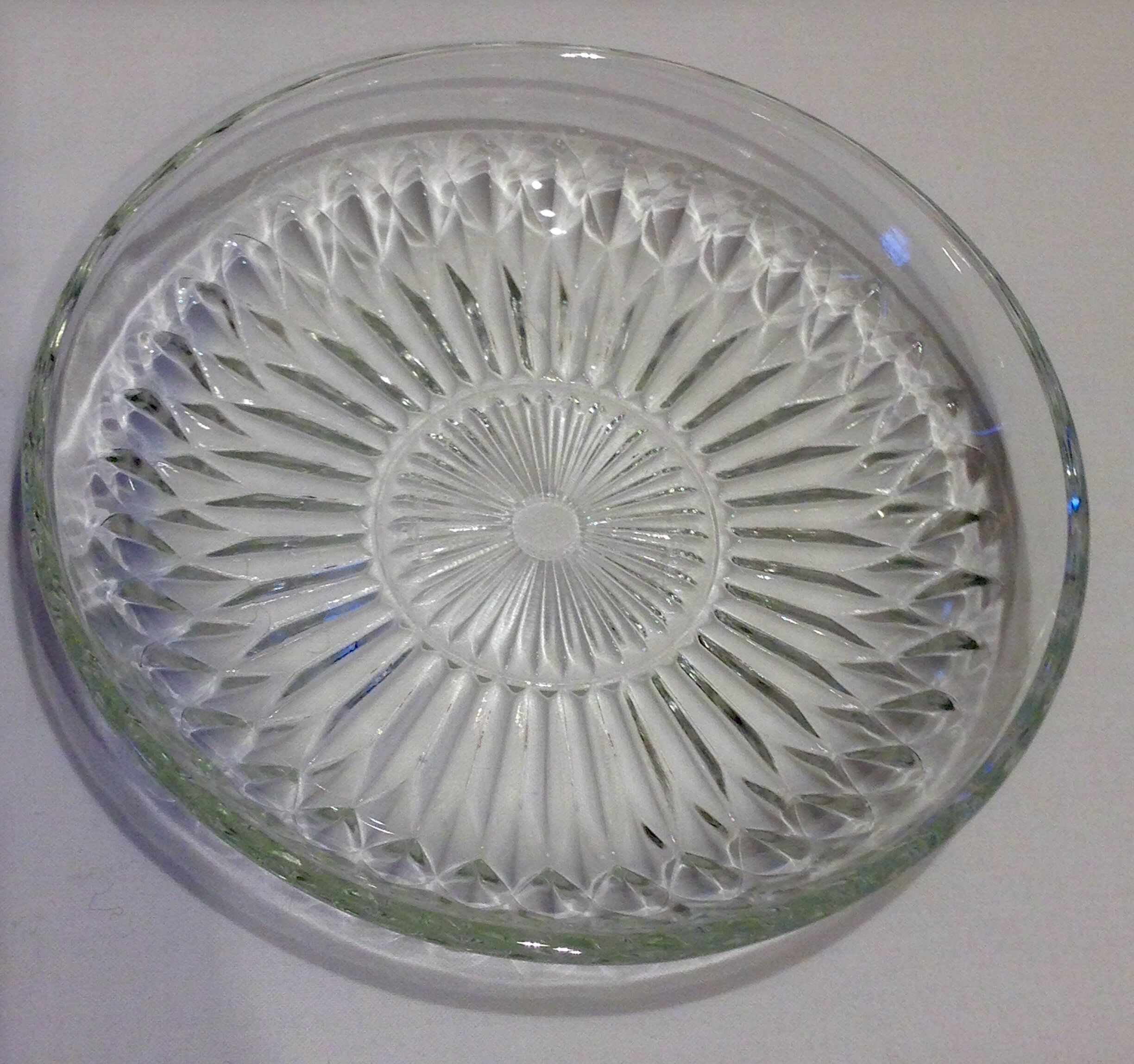 Old cups glass faceted, vintage chiseled glass ramekins