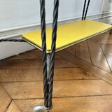 Vintage wrought iron yellow laminate console