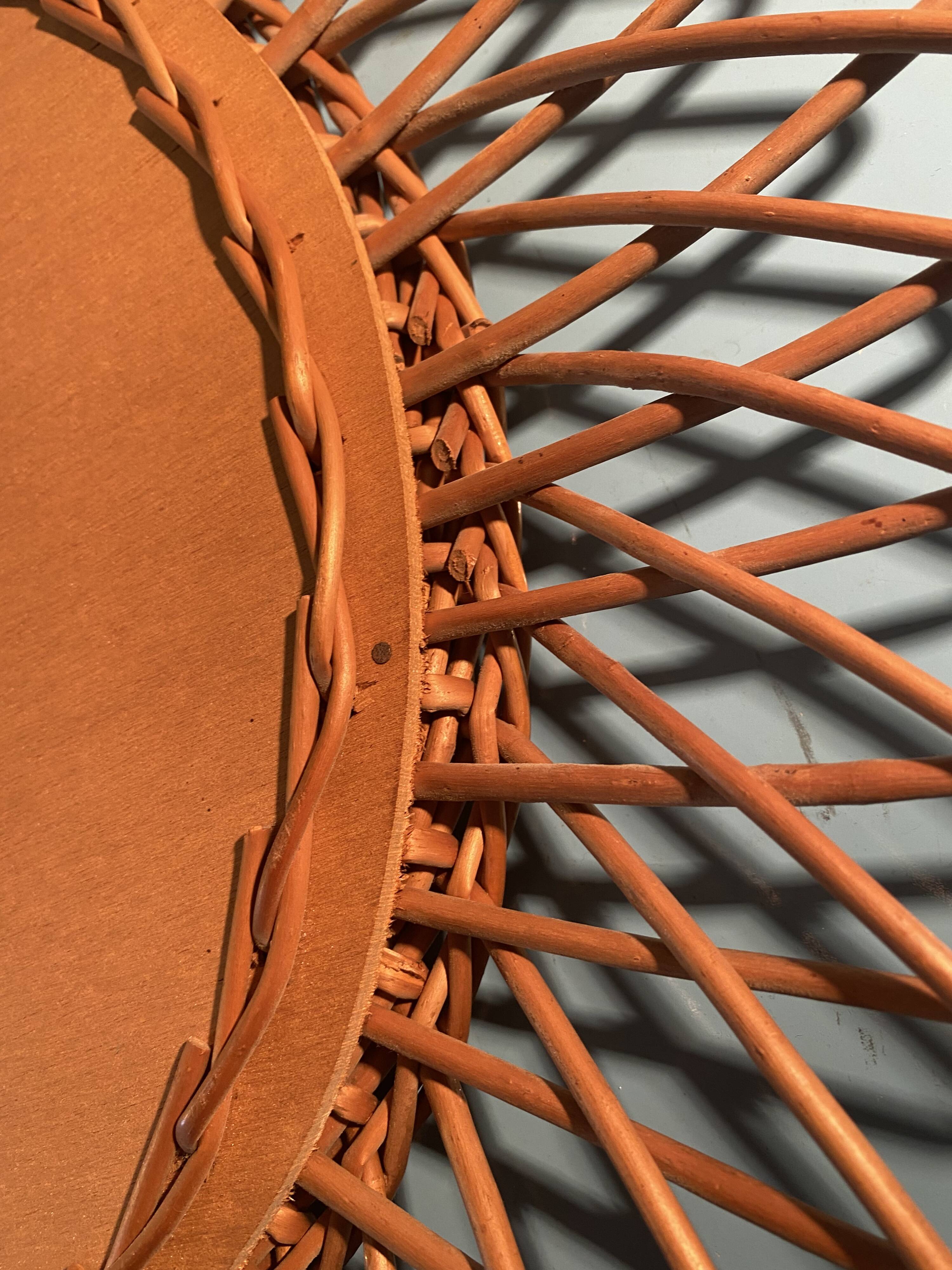 sun rattan mirror