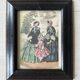 Old illustration in old black and gold frame