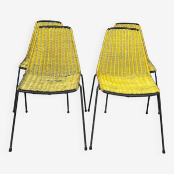 4 chaises « Baskets » vintage 1950s design Gian Franco Legler