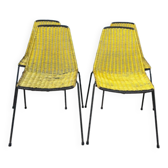 4 chaises « Baskets » vintage 1950s design Gian Franco Legler