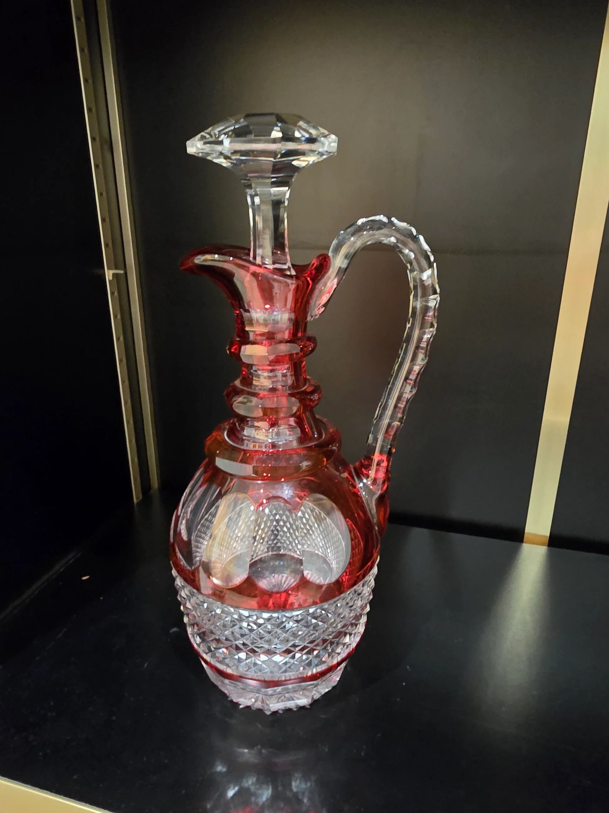 Red double-walled crystal carafe – Saint-Louis