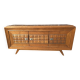 Enfilade with 3 Art Deco doors from the 1950s in oak.