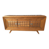 Enfilade with 3 Art Deco doors from the 1950s in oak.