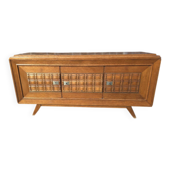 Enfilade with 3 Art Deco doors from the 1950s in oak.