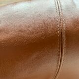 Pair of Scandinavian leather relax vintage armchairs brand Kebe