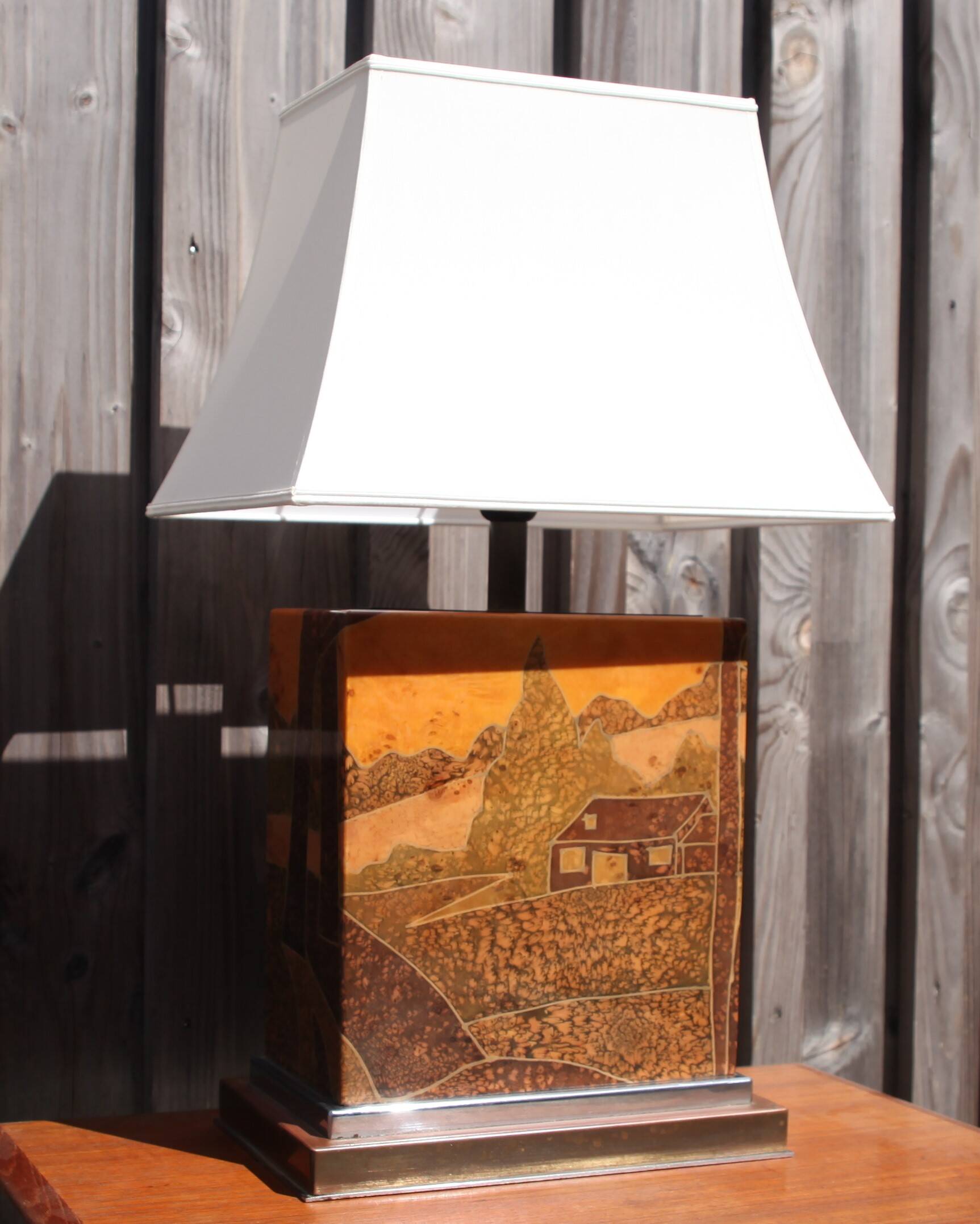 Resin lamp by Jean Claude Mahey