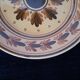 Old HB Quimper Plate Ceramic Geometric Floral Design Brown Yellow