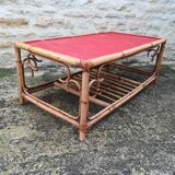 Rattan and bamboo coffee table
