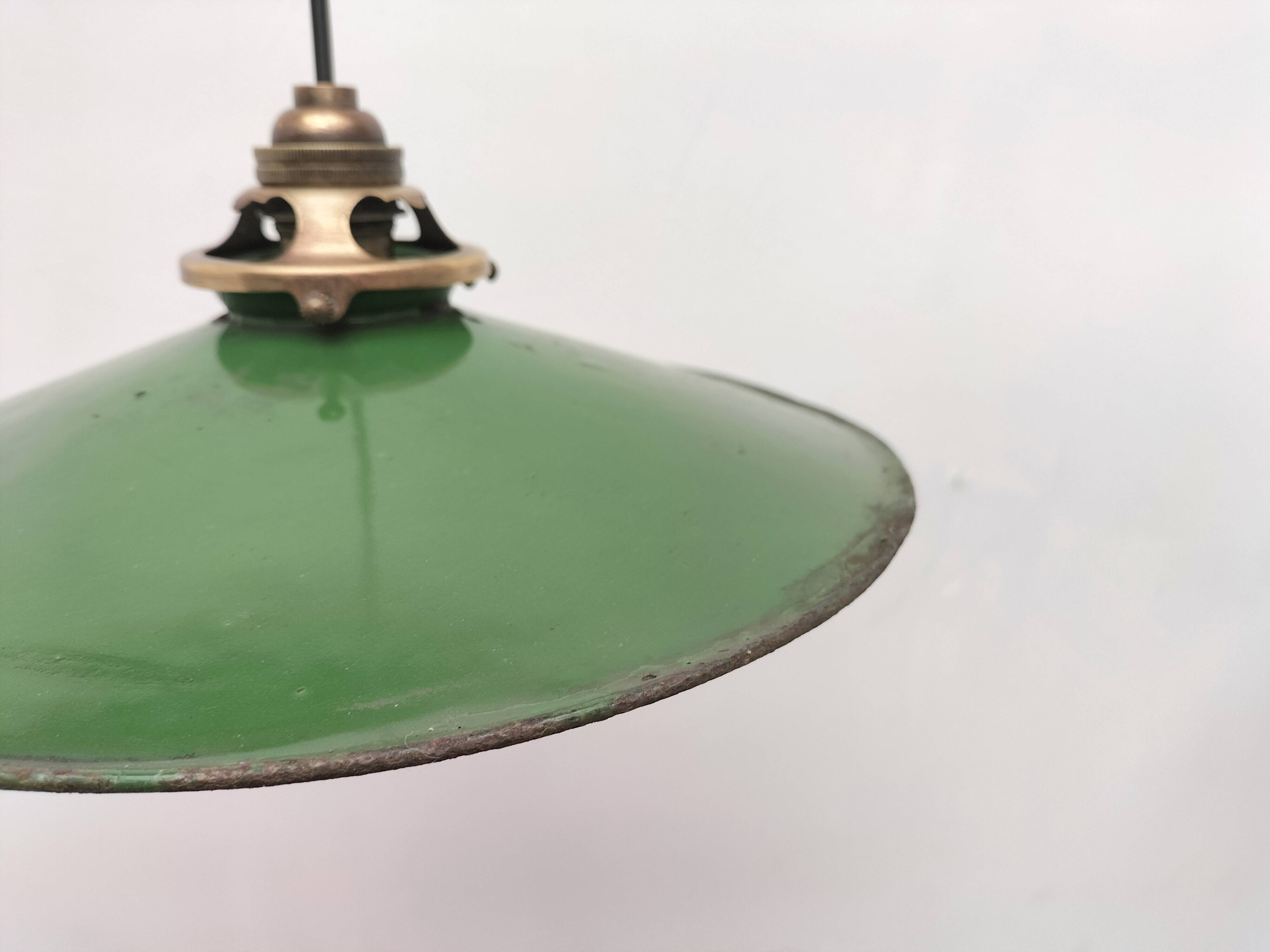 Enameled sheet metal pendant lights