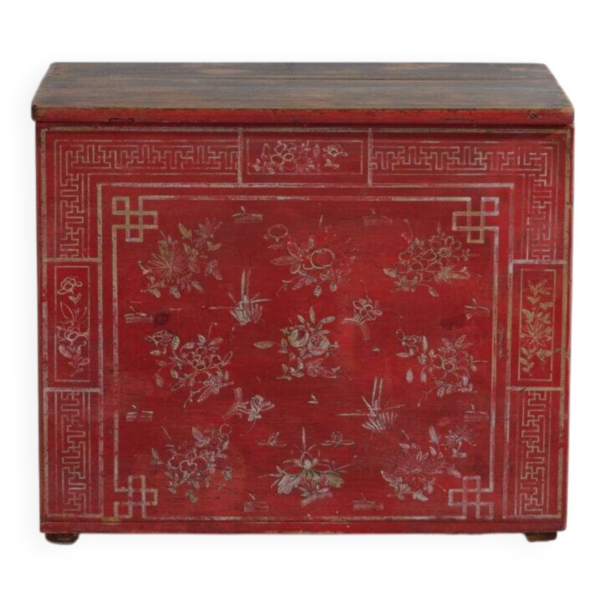 Antique Chinese painted pine chest – Dongbei, circa 1930
