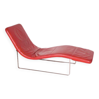 Chaise longue en cuir