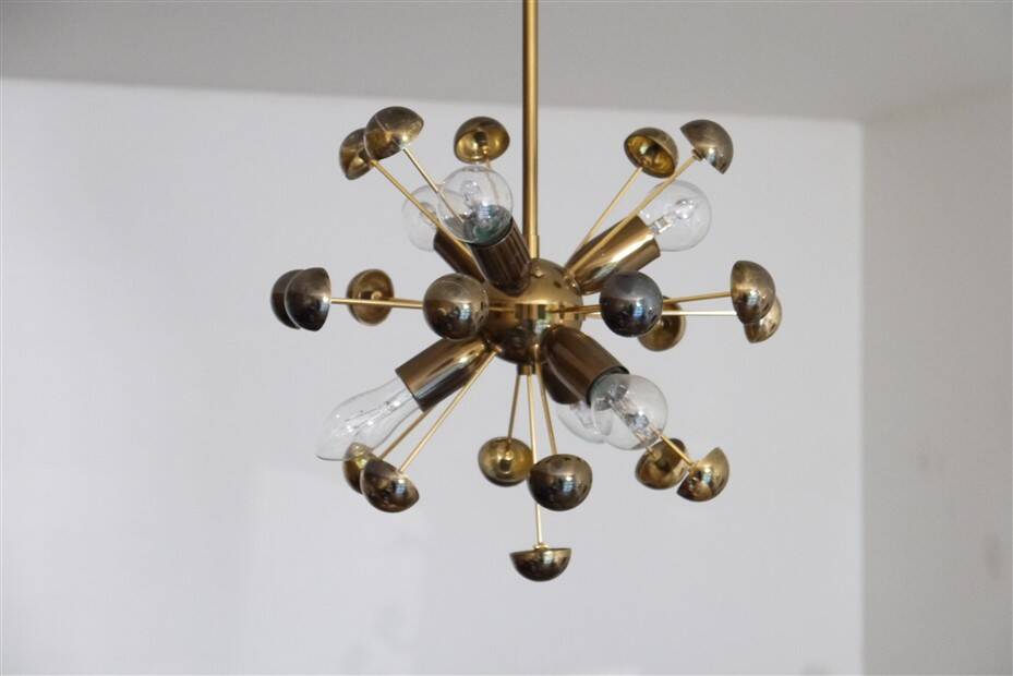 Lustre Sputnik en laiton 1970