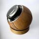 Circular cigarette box with leather support, Spain, 1980s