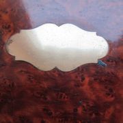 19th century Napoleon III box, blue silk padded jewelry box in elm burl