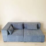 2 fauteuils velours bleu