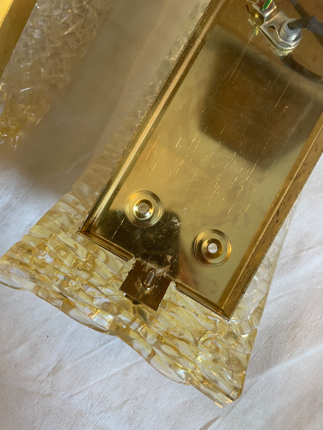 Worked glass wall lamp