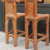 Pair of big bamboo stools 1970s