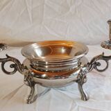 Candélabre brûle parfum en métal argenté, style Art nouveau, fin XIX