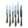 6 Christofle knives in silver-plated metal, shell design.