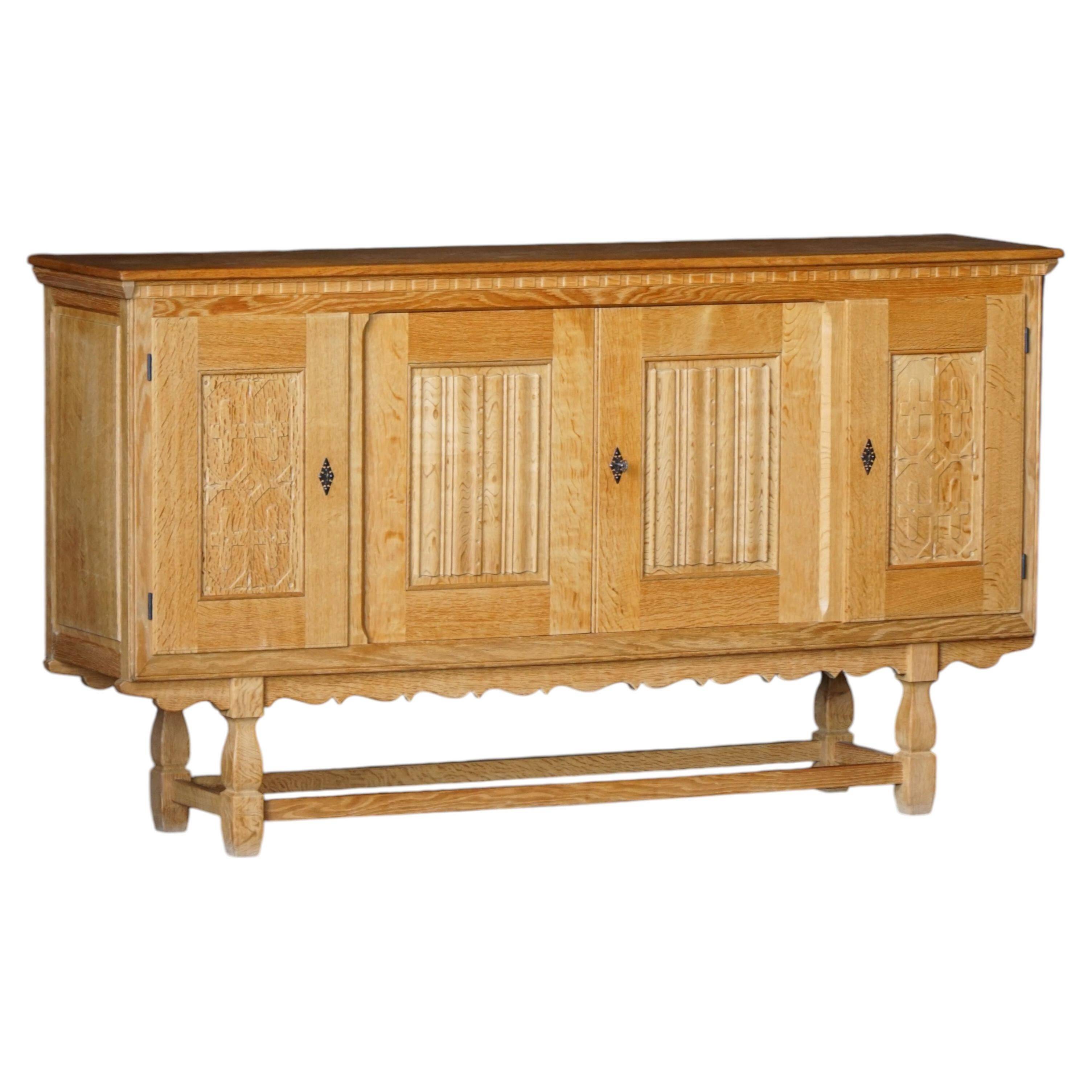 Henning Kjærnulf for EG Møbler, solid oak sideboard, Danish modern, 1960s.