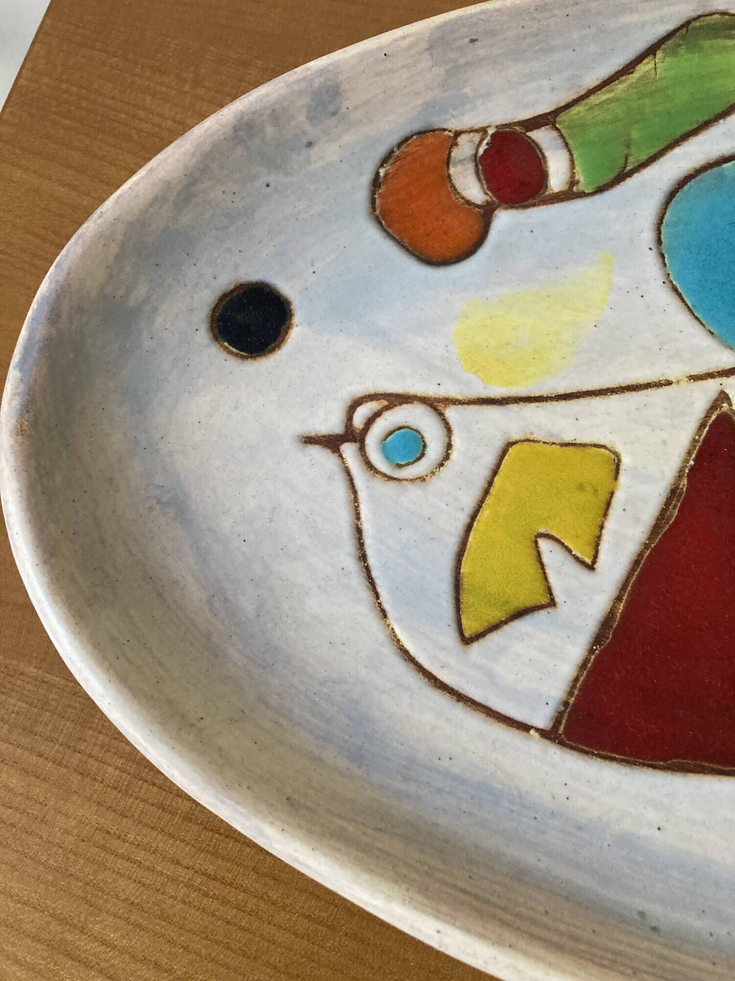 Enamelled ceramic dish MC Treinen Vallauris