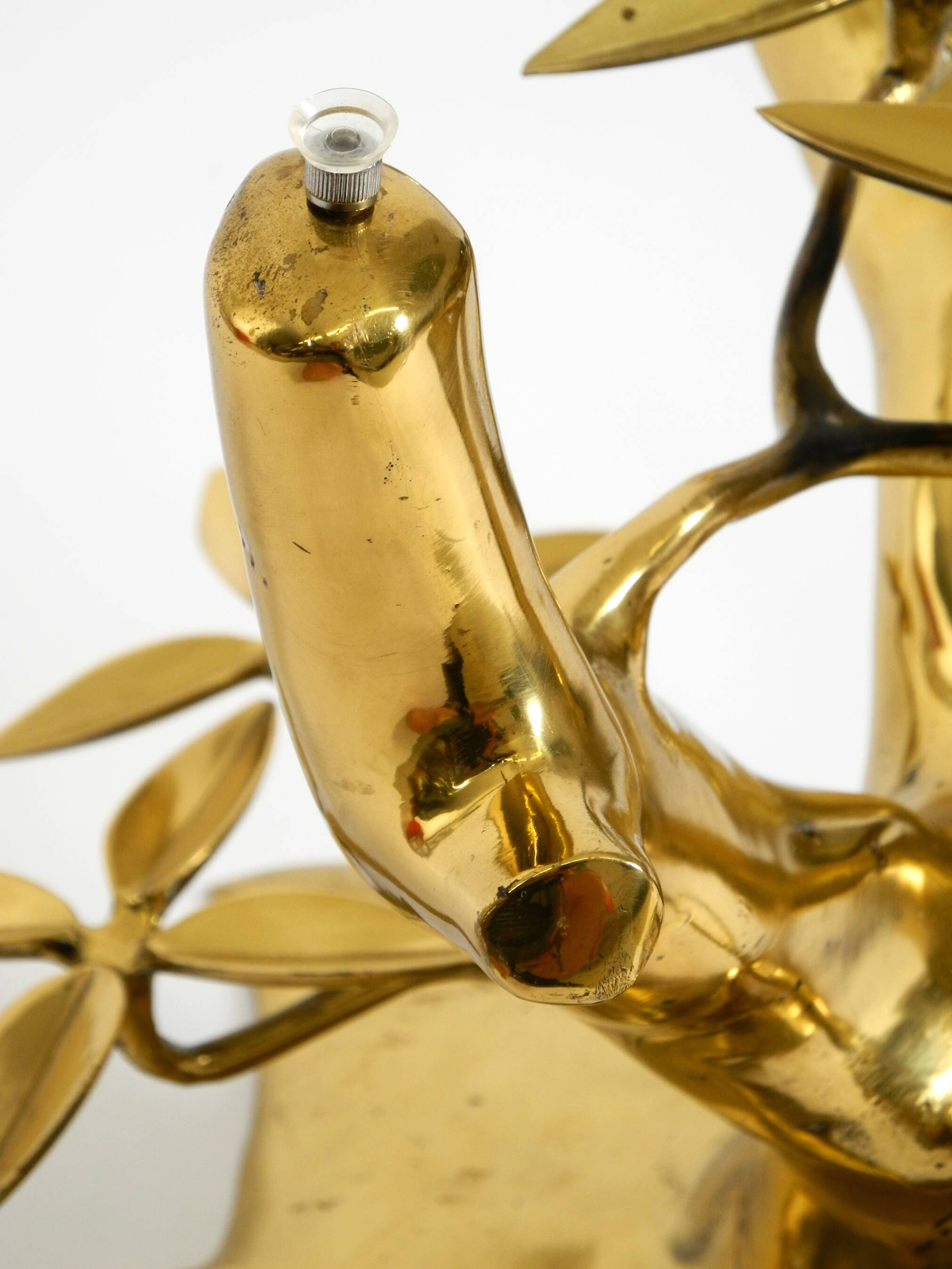 70s coffee table, model Bonsai by Willy Daro, made of brass and fire-gilded