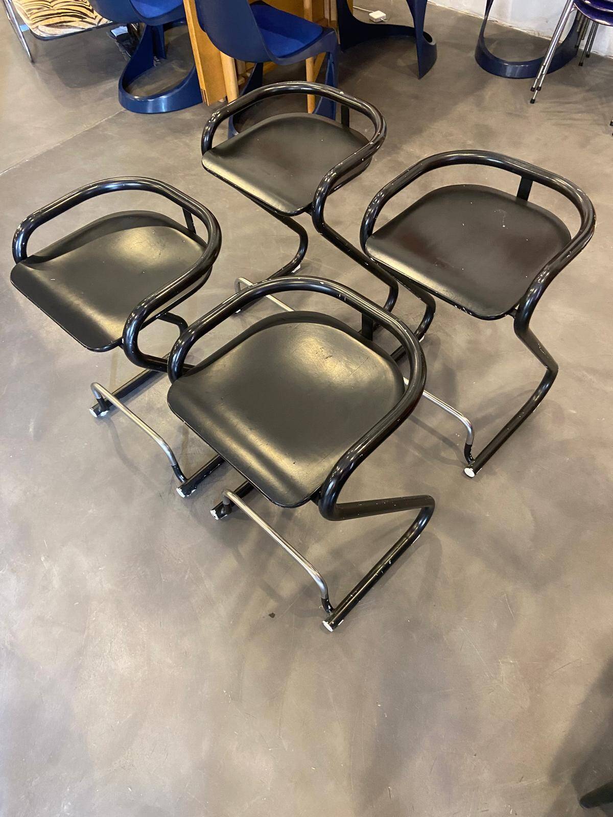 4 Börge Lindau stools - 1970s - Sweden