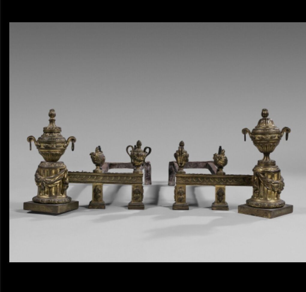 Grande Paire De chenets Louis XVI era, circa 1778