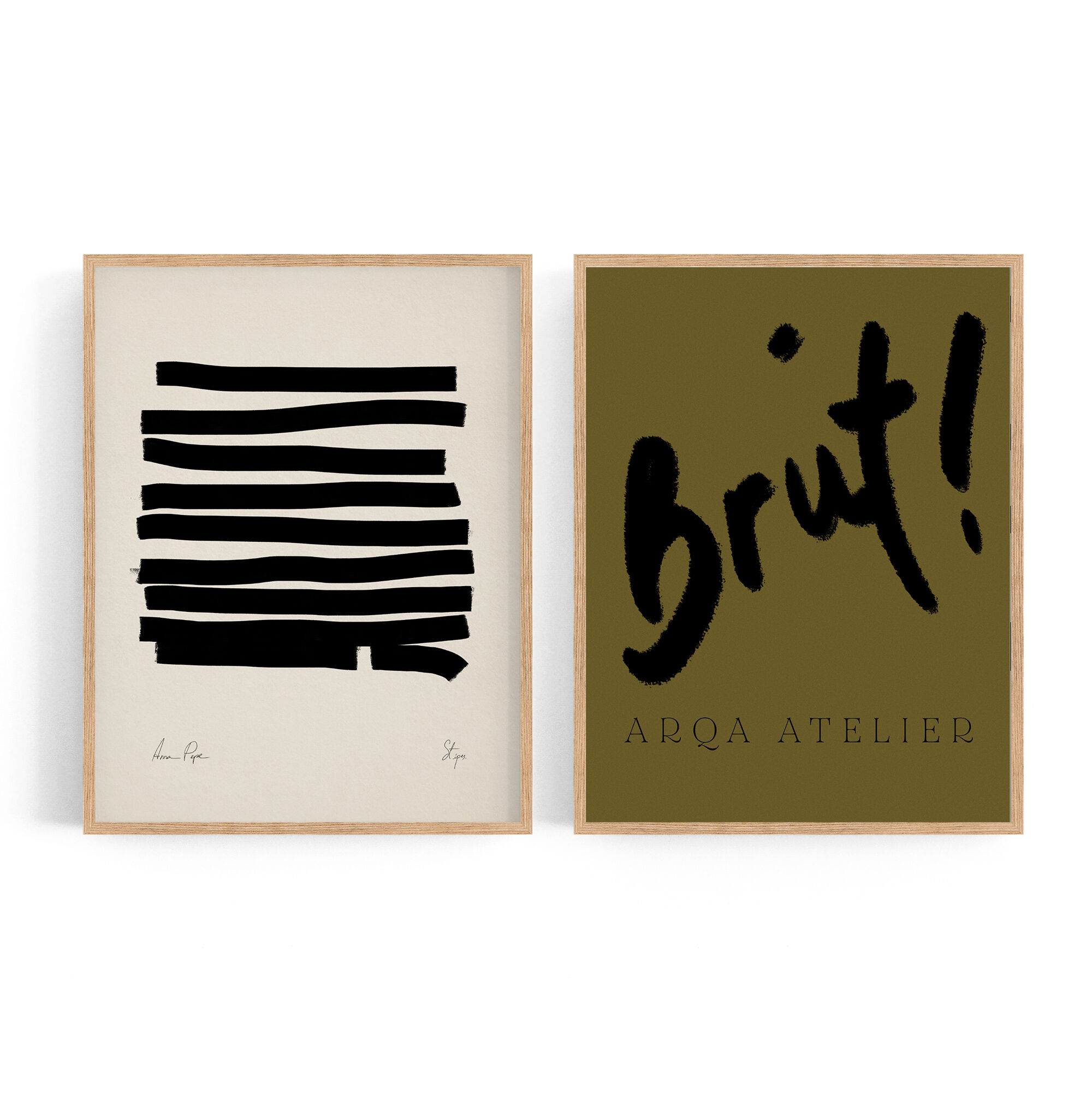 Pair of giclee prints, abstract wall art set of two, 50x70cm