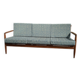 Vintage Scandinavian 3-seater wooden sofa – 1960s/70s