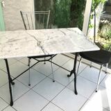 Marble and cast iron bistro table