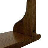 Vintage book shelf wall rack 1970s in dark oak - minimalist design