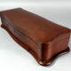 Old box sewing box shape chamturned wood interior fabrics SB