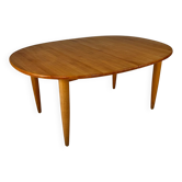 Large Danish Extandable Elm Dining Table, 1990s