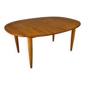 Large Danish Extandable Elm Dining Table, 1990s