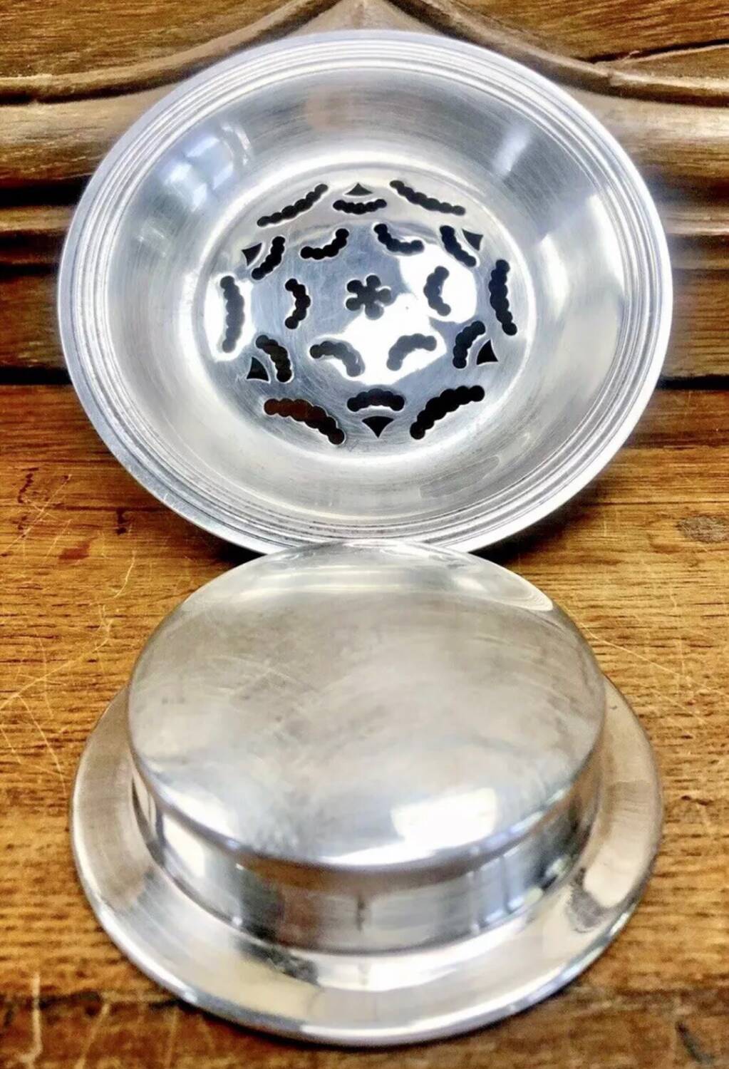 Christofle shell butter dish silver metal cookie cutter butter mold