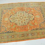Tapis d'orient fait main vintage persan ancien tebriz Djafer 1,90 X 1,40 m