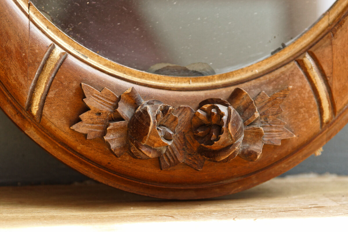 Oval art deco mirror