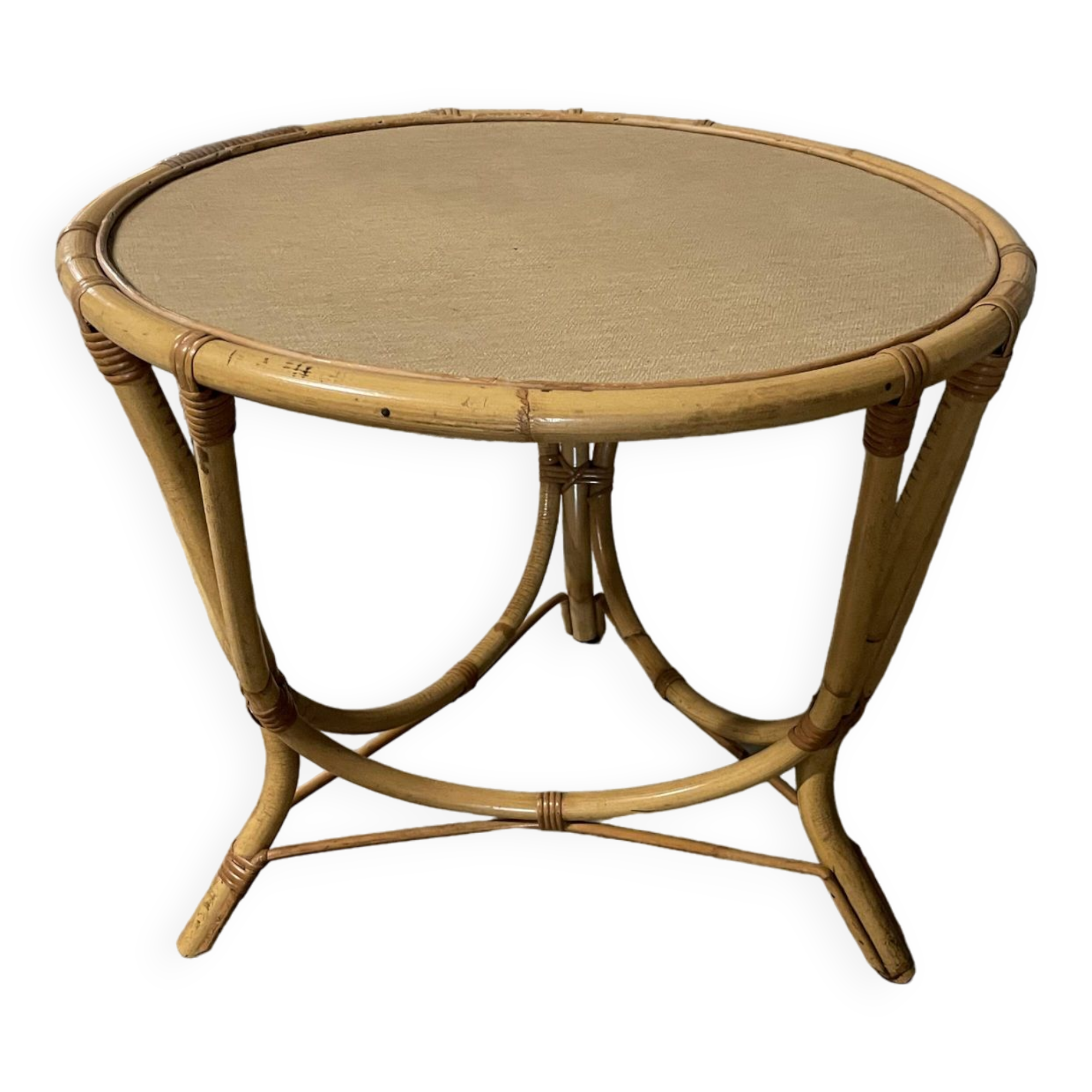 Rattan coffee table from the 70s