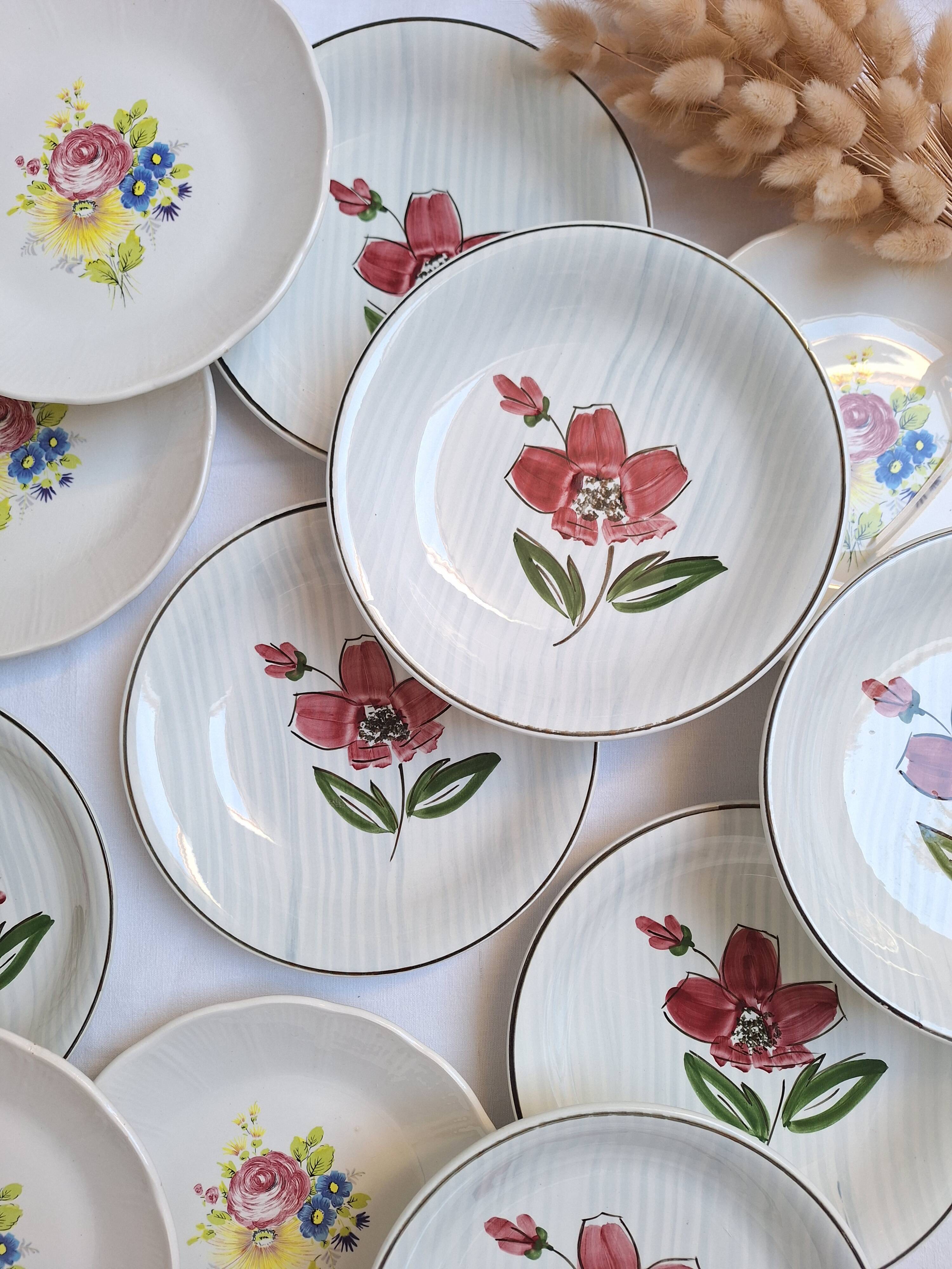 Deep plates / flower salad plates Sarreguemines