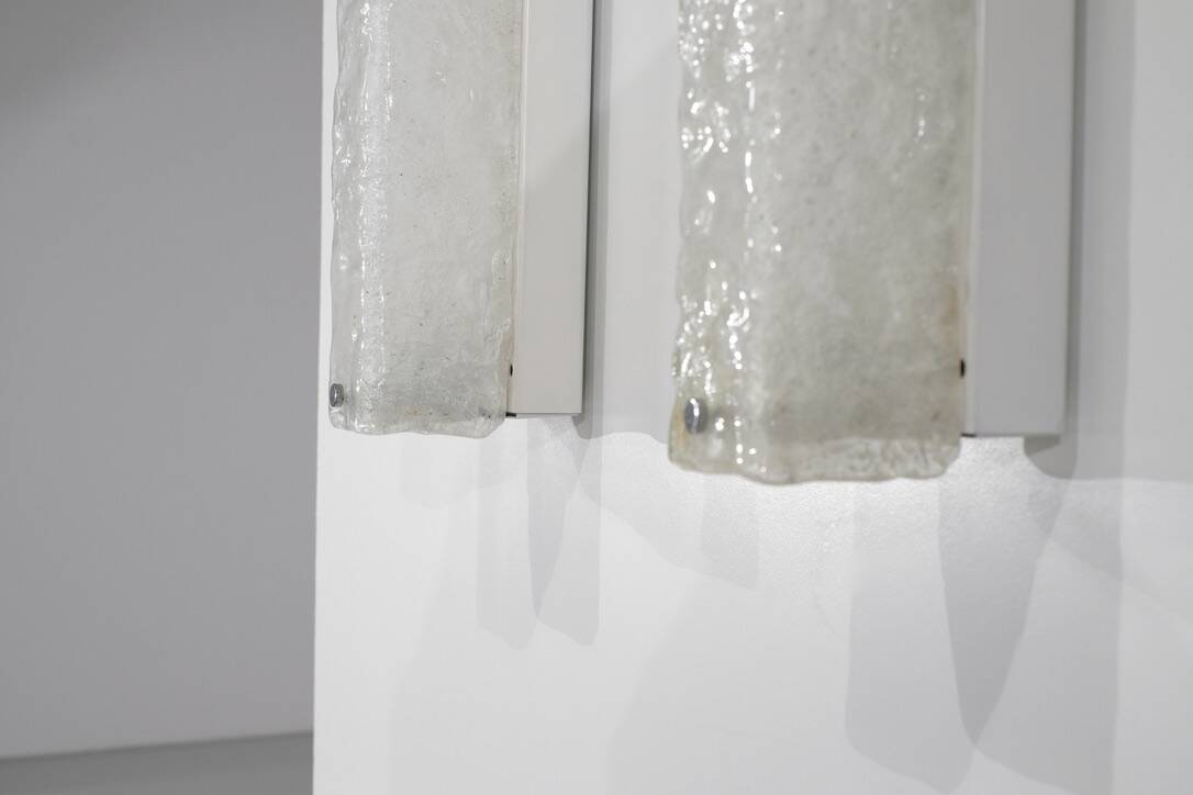 Large pair of Murano glass wall sconces, Italy 1970s. Vintage