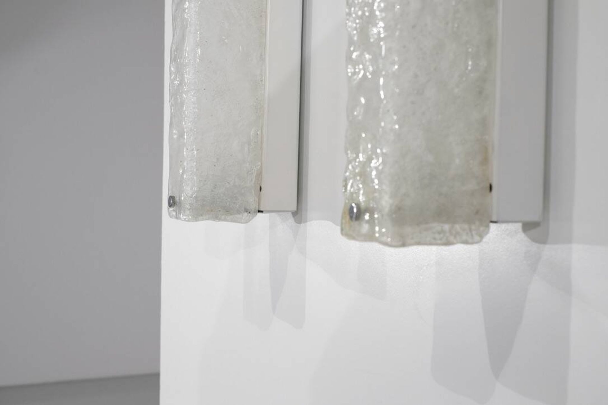 Large pair of Murano glass wall sconces, Italy 1970s. Vintage